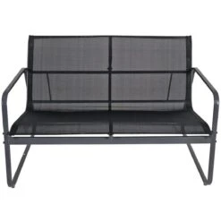 Tuin Meubelen Loungeset - 4 Persoons - Tuinset - Comfort - Zwart - Tafel Glazen Blad - Stoelen - Sofa - Bank - 4-delig -Tuin Verkoop 1200x1200 965