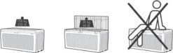 Keter Samoa Opbergbox - 270 L - 117x45x57 Cm - Grafiet -Tuin Verkoop 1200x374