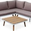 Alice's Garden Loungeset Buenos Aires - 5 Plaatsen - Aluminium En FSC Acacia - Wit/Taupe -Tuin Verkoop 1200x434