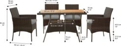 Teamson Home 5-Delig Diningset - Tuinset - Tuinmeubelen - Tafel En 4 Stoelen - Voor Maximaal 4 Personen - Massief Houten Tafelblad - Bruin - 244 X 132 X 84 (cm) -Tuin Verkoop 1200x460