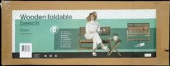 Merkloos Inklapbare Houten Tuinbank -Tuin Verkoop 1200x466
