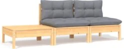VidaXL 3-delige Loungeset Met Grijze Kussens Massief Grenenhout -Tuin Verkoop 1200x476 1