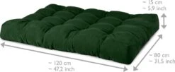 Beautissu Style – Palletkussen Set – 1x Zitkussen 120x80 Cm & 1x Rugkussen 120x40 Cm – Donker Groen -Tuin Verkoop 1200x494