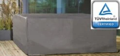 Weersbestendige Beschermhoes Loungeset / Tuinset (met Hoge Tafel) | 260 X 260 X 95 Cm | Premium | Waterproof | TÜV Rheinland Gecertificeerd | Hoes Voor Tuin | Waterdicht | Solution Dyed (verkleuring Onmogelijk) | Grijs / Antraciet -Tuin Verkoop 1200x559