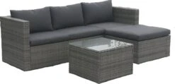 MaxxGarden Loungeset – Rattan Hoekset - 4 Persoons - Incl. Salontafel - Grijs -Tuin Verkoop 1200x580 1