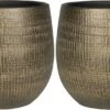 Set Van 2x Stuks Plantenpotten/bloempotten In Een Strakke Modern Design Look Metal Goud Dia 22 Cm En Hoogte 20 Cm -Tuin Verkoop 1200x582 1