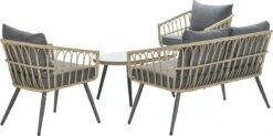 Garden Impressions Franklin Loungeset 4-delig - Wicker - Carbon Black/mystic Grey -Tuin Verkoop 1200x596
