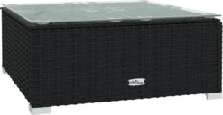 VidaLife Tuintafel 60x60x30 Cm Poly Rattan En Glas Zwart -Tuin Verkoop 1200x624