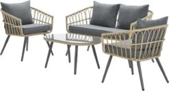 Garden Impressions Franklin Loungeset 4-delig - Wicker - Carbon Black/mystic Grey -Tuin Verkoop 1200x646