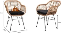 Casaria Polyrotan Kuipstoel Bali - Met Kussens – 2 Stuks -Tuin Verkoop 1200x649