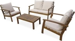 Houten Loungeset 4 Plaatsen - Ushuaïa -ecru Kussens, Bank, Fauteuils En Lage Tafel Van Acacia, Design 9 Houten Loungeset 4 Plaatsen - Ushuaïa -ecru Kussens, Bank, Fauteuils En Lage Tafel Van Acacia, Design -Tuin Verkoop 1200x655 2