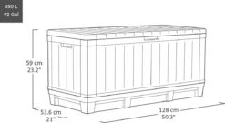 Keter Kentwood Opbergbox - 128x53.6x59 Cm - 350 L - Grafiet -Tuin Verkoop 1200x655