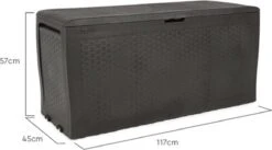Keter Samoa Opbergbox - 270 L - 117x45x57 Cm - Grafiet -Tuin Verkoop 1200x667