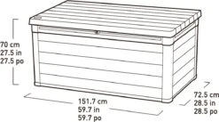 Keter Denali Opbergbox - 570L - 151,7x72,5x70cm - Grijs -Tuin Verkoop 1200x668