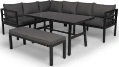 Merkloos Rocco | Loungeset Hoekset Tuinset | Aluminium| Hoekbank, Tuinbank, Tuintafel | 8 Zitplaatsen