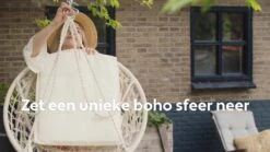 Vita5 Macramé Hangstoel - Voor Binnen En Buiten - Zonder Standaard - Incl. Kussen, Boekenvak En Beschermhoes - Tot 150kg - Bruin/Beige -Tuin Verkoop 1200x675 11