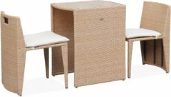 Alice's Garden Balkonset Doppio - 2 Stoelen - Inschuifbaar - Wicker - Beige -Tuin Verkoop 1200x686
