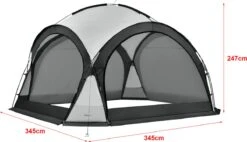 Pro-Tec Paviljoen Grästorp Met LED-verlichting 345x345x247 Cm Donkergrijs -Tuin Verkoop 1200x689 3