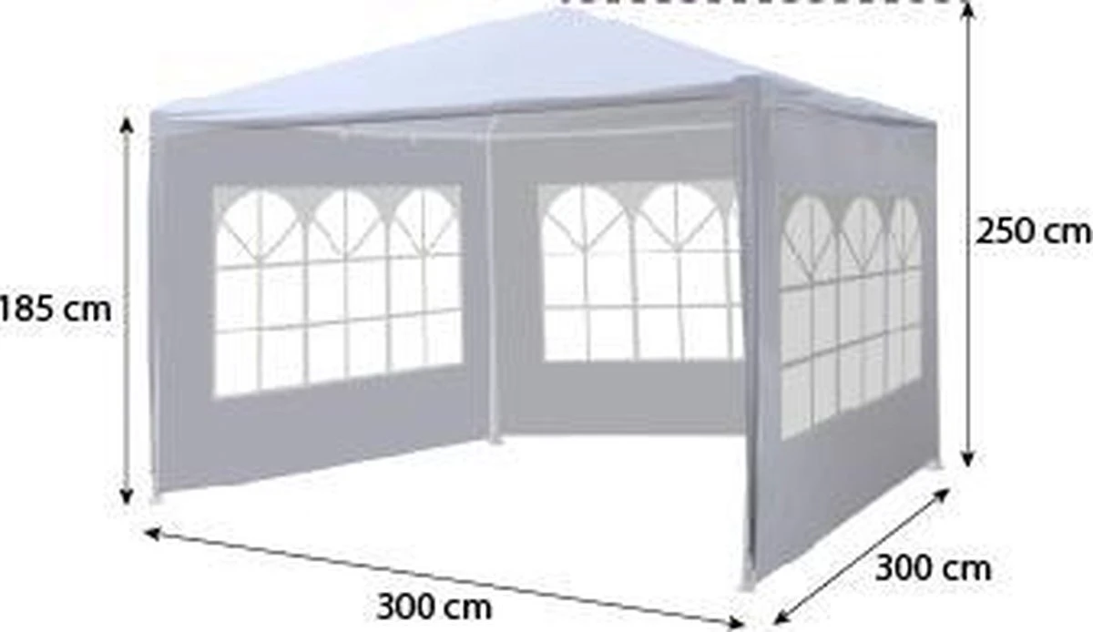 Partytent 3x3m Budget Wit Met Drie Zijwanden 4 Partytent 3x3m Budget Wit Met Drie Zijwanden - Afbeelding 2