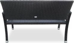 Casaria Polyrattan Tuinbank – 2 Zits UV-bestendig - Zwart -Tuin Verkoop 1200x700