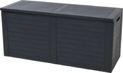 KOOPMAN Kussenbox - Tuinkist - Opslagbox - 240 Liter - Met Verzonken Handgrepen - 115x45x53CM - Zwart -Tuin Verkoop 1200x721