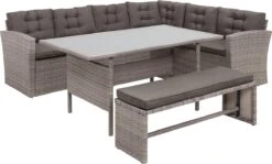 Beliani VITERBO - Loungeset Voor 8 - Grijs - PE Rotan -Tuin Verkoop 1200x723