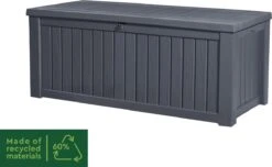 Keter Rockwood Opbergbox - 570L - 155x72,4x64,4cm - Grafiet -Tuin Verkoop 1200x738 3
