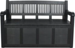 Merkloos Opbergbank Van Kunststof | 130 X 60 Cm | Antraciet