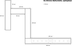 GoudmetHout Inklapbare Balkontafel - Balkonbar - Balkon Tafel - 99 Cm - Hout - Transparant Wash - Reling Smal -Tuin Verkoop 1200x767