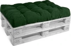 Beautissu Style – Palletkussen Set – 1x Zitkussen 120x80 Cm & 1x Rugkussen 120x40 Cm – Donker Groen -Tuin Verkoop 1200x787 2