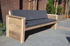 Sanderswoodworks Houten Tuinbank Vlieland - Incl. Kussens - Steigerhout -Tuin Verkoop 1200x794