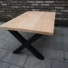Industriële Douglas Salontafel Met Mat Zwart X-onderstel Voor Binnen En Buiten -Tuin Verkoop 1200x796 2