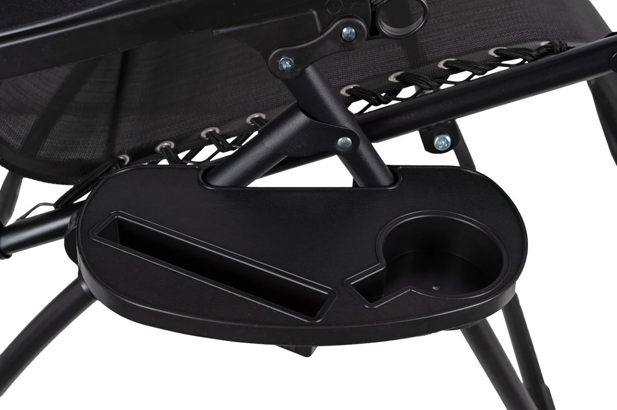 Luxe Ligstoel Met Hoofdsteun & Voetsteun - Verstelbare Rugleuning - Zonnebed Relaxstoel Voor Tuin/Terras/Strand/Balkon/Zwembad/Camping - Inklapbaar - Weerbestendig - Zwart 7 Luxe Ligstoel Met Hoofdsteun & Voetsteun - Verstelbare Rugleuning - Zonnebed Relaxstoel Voor Tuin/Terras/Strand/Balkon/Zwembad/Camping - Inklapbaar - Weerbestendig - Zwart - Afbeelding 5