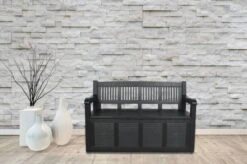 Merkloos Opbergbank Van Kunststof | 130 X 60 Cm | Antraciet -Tuin Verkoop 1200x799 36