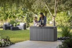 Keter Darwin Opbergbox - 570L - 142,5x65,5x78,2cm - Grijs -Tuin Verkoop 1200x800 180