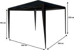 Partytent 3x3m Zwart Budget Zonder Zijwanden -Tuin Verkoop 1200x804 11