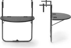 Relaxdays Balkontafel Inklapbaar, Balkon Tafel Rotan, Hangtafel Reling - Zwart -Tuin Verkoop 1200x817