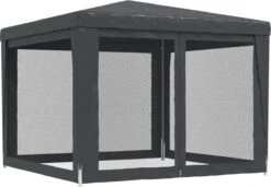 Prolenta Premium Partytent Met 4 Mesh Zijwanden 3x3 M HDPE Antracietkleurig 15 Prolenta Premium Partytent Met 4 Mesh Zijwanden 3x3 M HDPE Antracietkleurig -Tuin Verkoop 1200x832