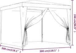 Prolenta Premium Partytent Met 4 Mesh Zijwanden 3x3 M HDPE Antracietkleurig 10 Prolenta Premium Partytent Met 4 Mesh Zijwanden 3x3 M HDPE Antracietkleurig -Tuin Verkoop 1200x840