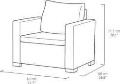 Allibert California Loungeset - 5 Personen - Cappuccino -Tuin Verkoop 1200x847 2