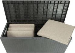 Verrijdbare Tuinkussen Opbergbox - Rattan Look - Zwart - 350 Liter -Tuin Verkoop 1200x850