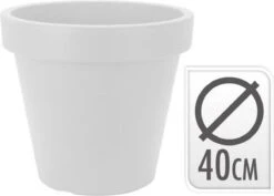 Relaxwonen - Bloempot Classic 40 Cm Kunststof Wit -Tuin Verkoop 1200x860