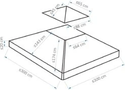 Outsunny Vervangend Dak Voor Metalen Tuinpaviljoen Paviljoen Partytent Tuintent 3x3 84C-041 -Tuin Verkoop 1200x864