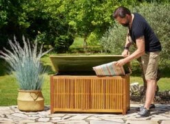 Casaria Opbergbox Acacia Hout – Weerbestendig 115cm - Bruin -Tuin Verkoop 1200x877 2