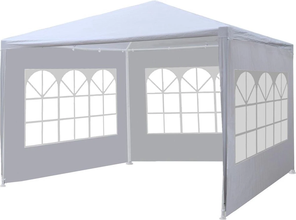 Partytent 3x3m Budget Wit Met Drie Zijwanden 3 Partytent 3x3m Budget Wit Met Drie Zijwanden