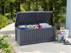 Keter Rockwood Opbergbox - 570L - 155x72,4x64,4cm - Grafiet -Tuin Verkoop 1200x900 22