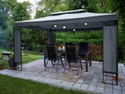 Casaria Paviljoen Lorca 3x3m - UV-bescherming 50+ Metaal - Antraciet -Tuin Verkoop 1200x900 25