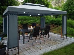 Casaria Paviljoen Lorca 3x3m - UV-bescherming 50+ Metaal - Antraciet -Tuin Verkoop 1200x900 26