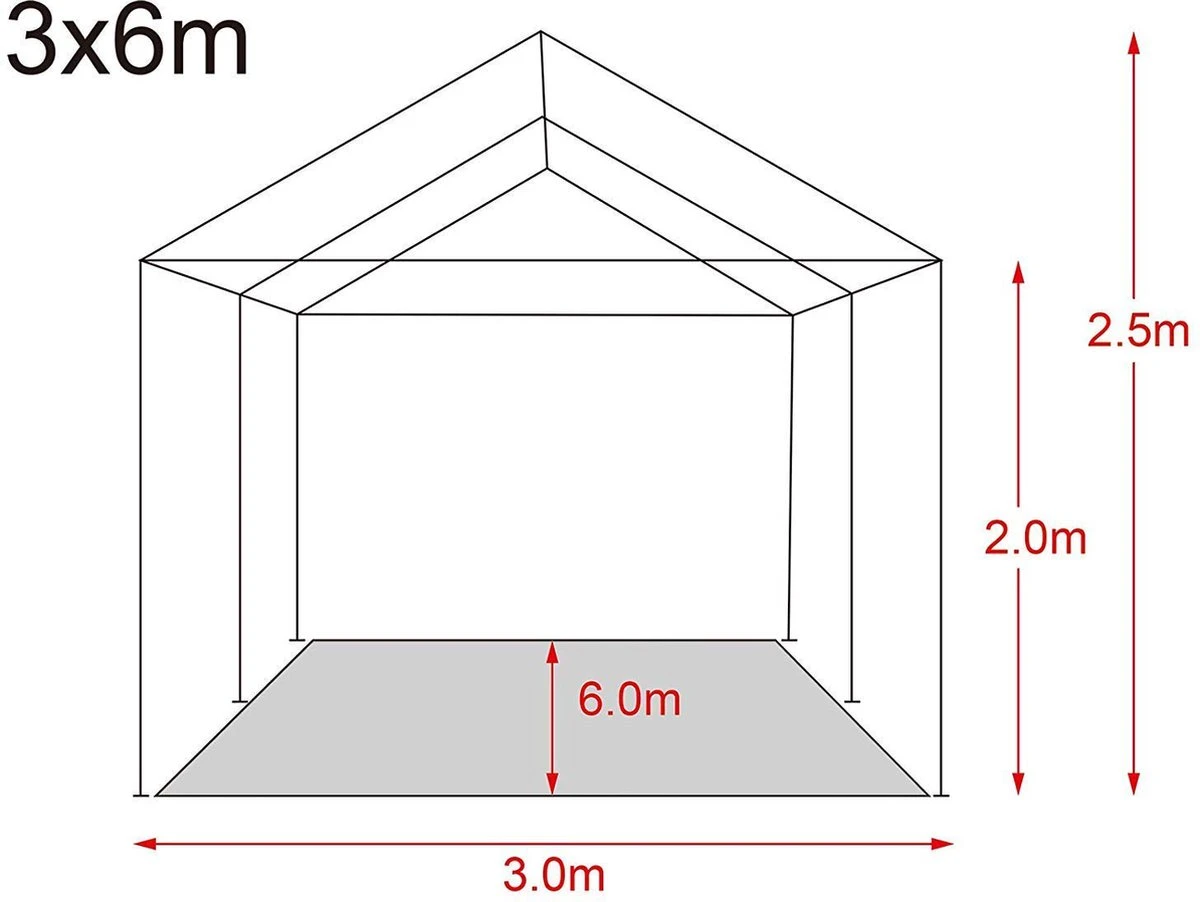 MaxxGarden Partytent - Paviljoen - 3x6m - Incl. Zijwanden - Waterdicht - Antraciet 5 MaxxGarden Partytent - Paviljoen - 3x6m - Incl. Zijwanden - Waterdicht - Antraciet - Afbeelding 3