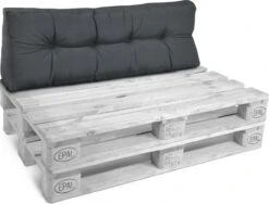 Beautissu Style – Palletkussen Set – 1x Zitkussen 120x80 Cm & 1x Rugkussen 120x40 Cm – Graphiet Grijs -Tuin Verkoop 1200x913 2